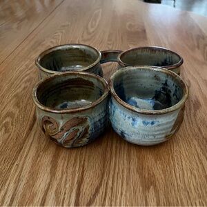 Handcrafted Multicolor Pottery Serving Bowl With Four Compartments